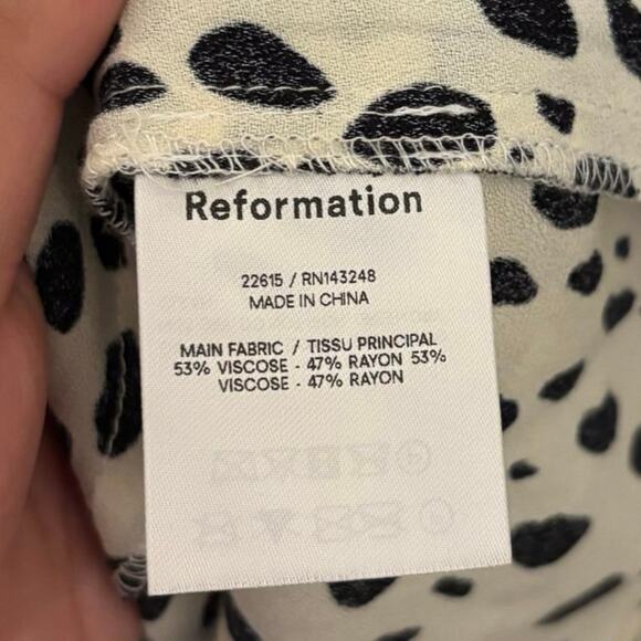 Reformation White Black Ventura Cheetah Mini Slip Dress Size 2X - Picture 7 of 8